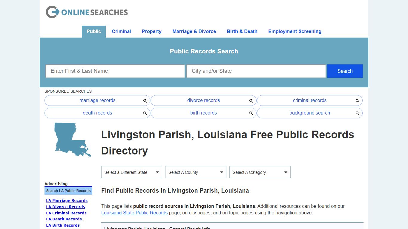 Livingston Parish, Louisiana Free Public Records Directory